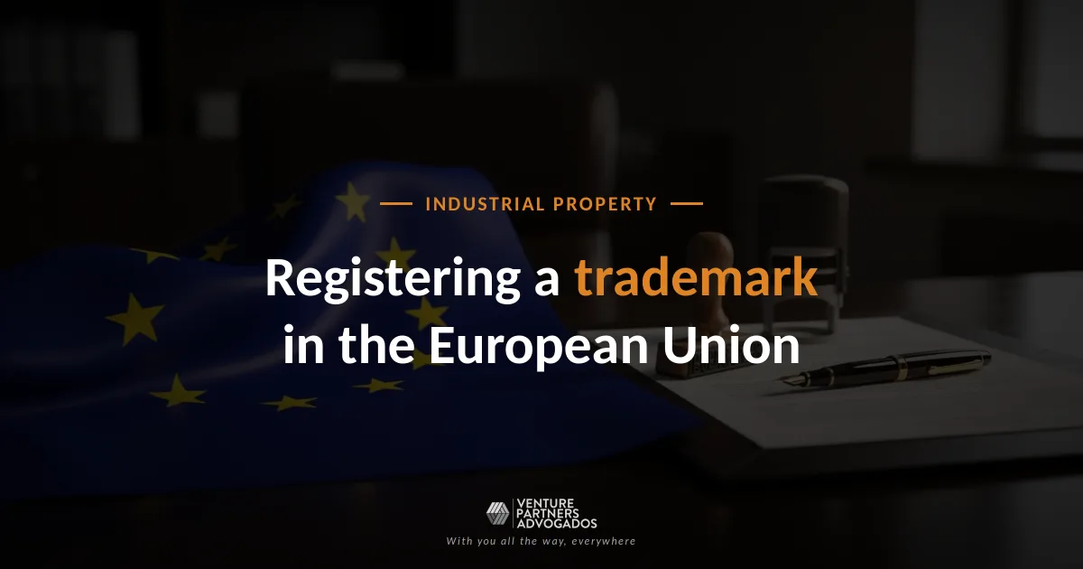 Registered trademark symbol on a corporate background, illustrating trademark registration in the European Union through the EUIPO